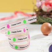 hengsof Easter Wired Edge Ribbon Farmhouse Easter Bunny Burlap Ribbons Plaid Rustic Peeps Wired Ribbon for Easter Holiday Gift Wrapping Wreath Bow Decor DIY Craft
